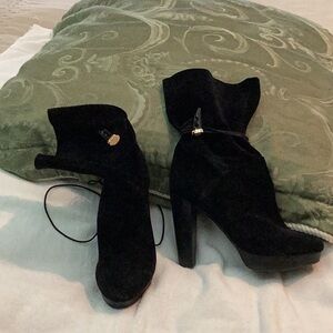 Black suede booties great condition